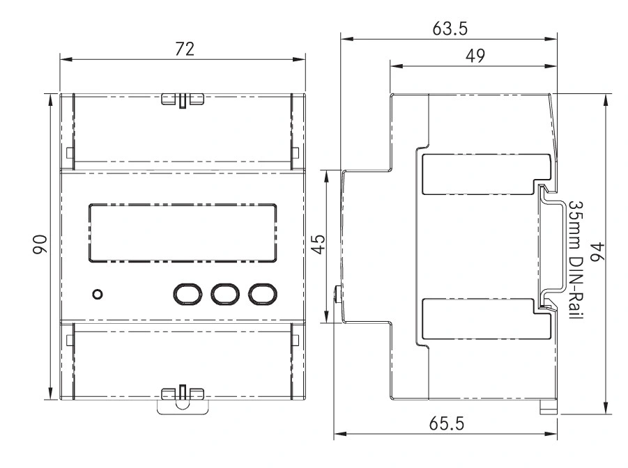 Energy Ddsf1946 Class 0.5s DIN Rail Mounted Tariff AC Digital Single Phase Kwh Electric Energy Meter