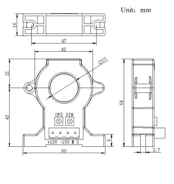 Hall Effect Current Sensor Transformer Split Core Current Sensor