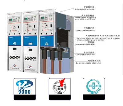 Equipamento de distribuição de energia com isolamento sólido fechado de metal livre de Sf6 de ação rápida